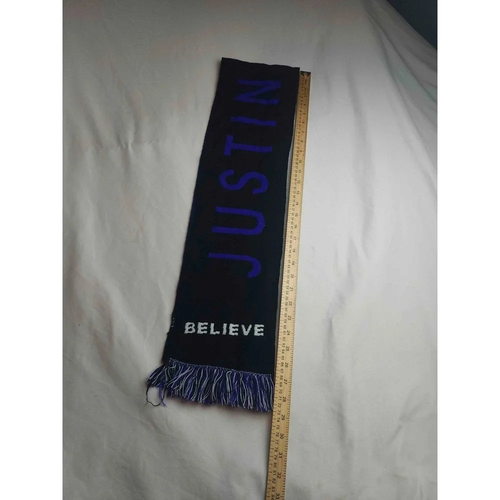 Justin Bieber Believe Tour Scarf Unisex Black Purple White Official Music Merch